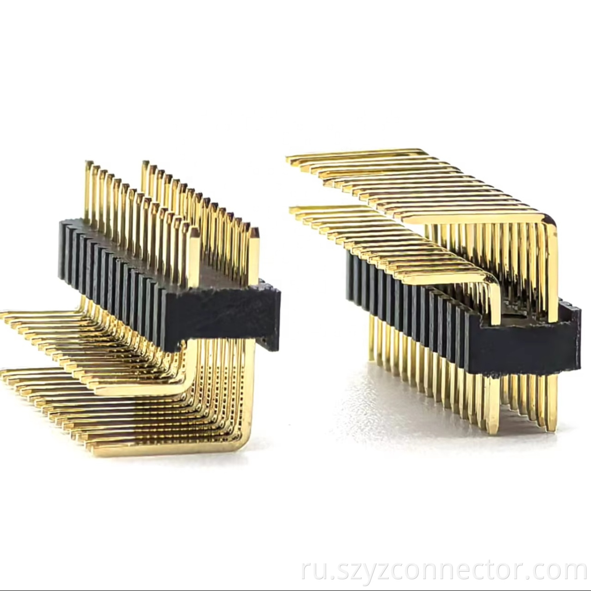 1.27mm Pitch Pin Header Connector Dual Row Right Angle SQ0.46mm H2.54mm 2*15P